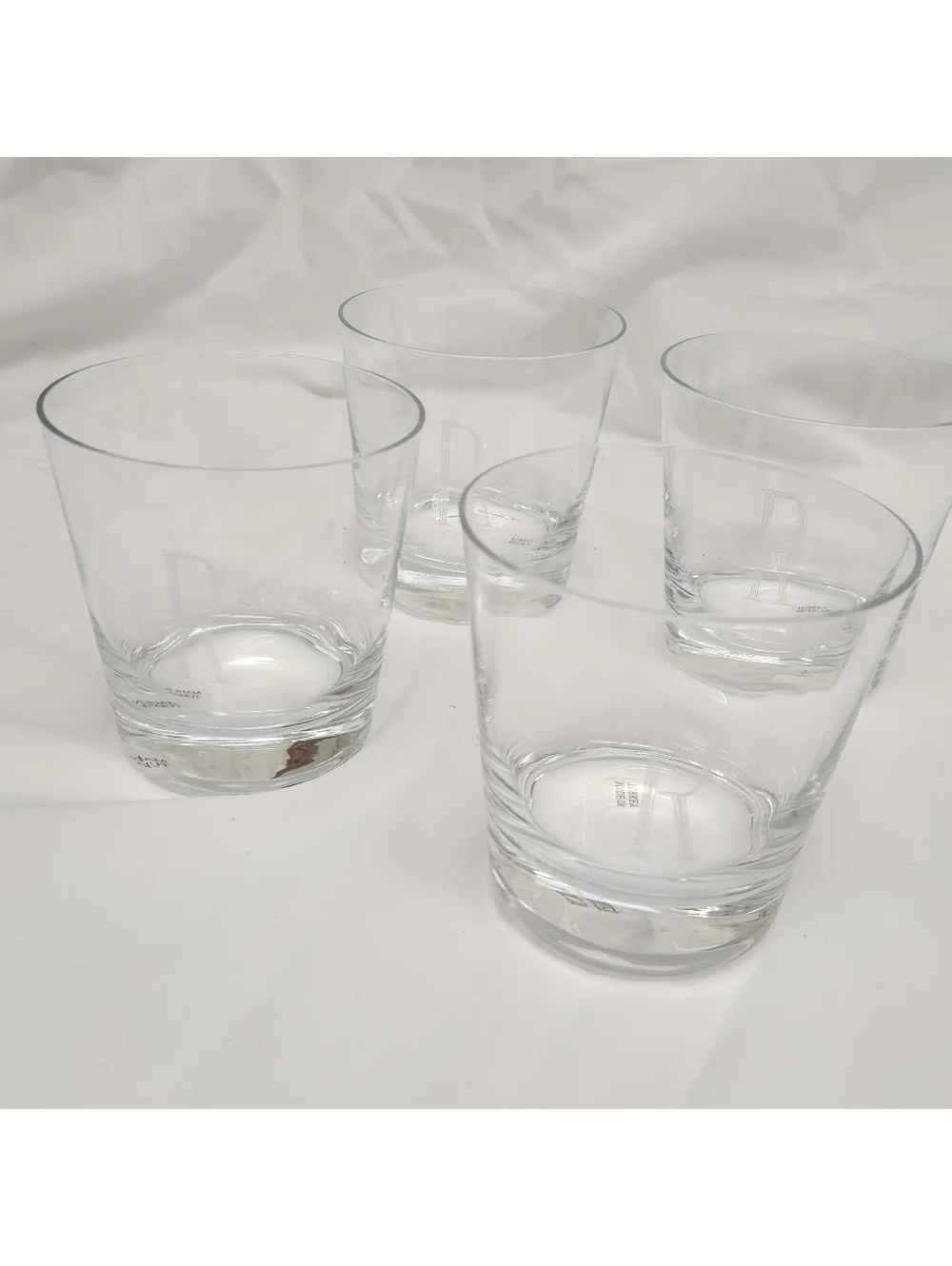 Crystal Whiskey Glasses/Set Of 4 Made In Turkey Etched 
